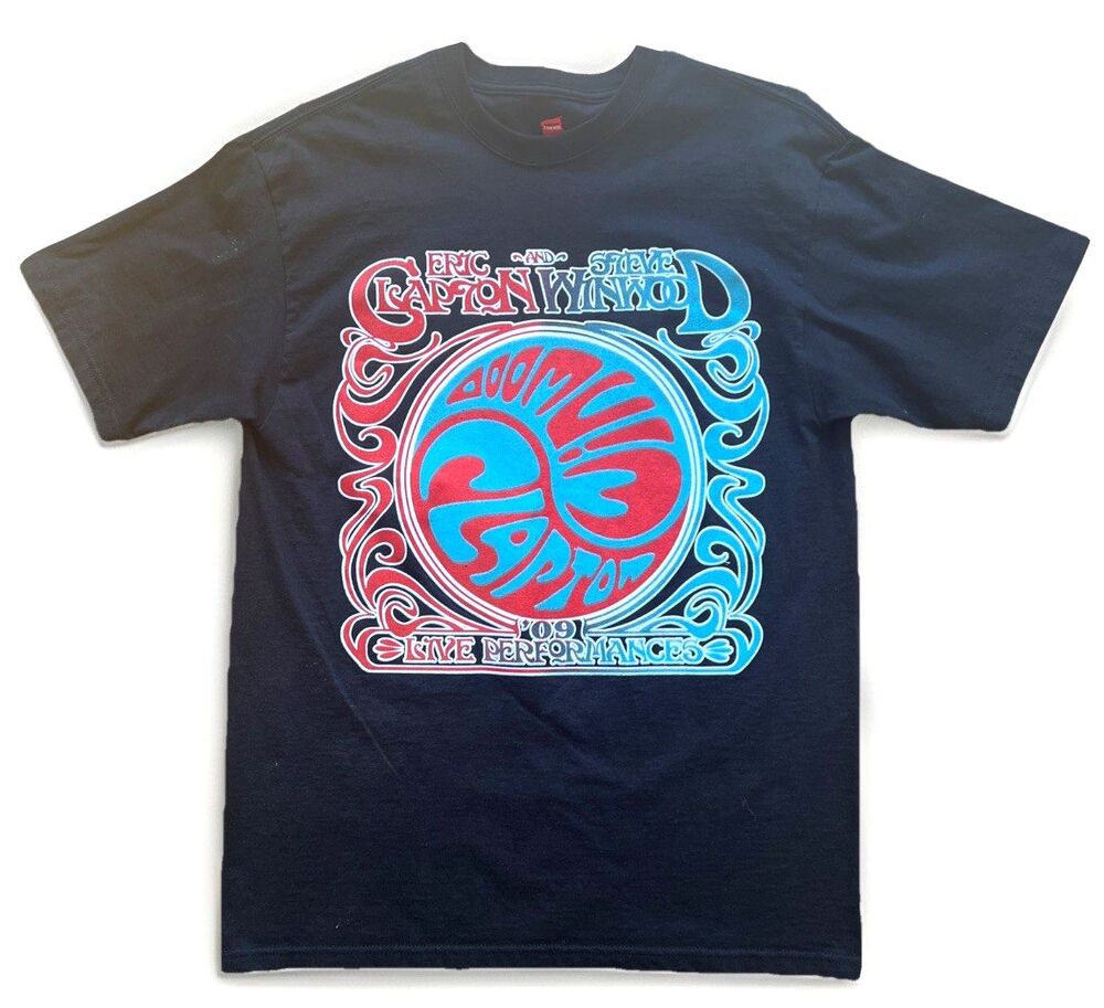 Eric Clapton & Steve Winwood Tour LIVE 2009 T Shirt Black M